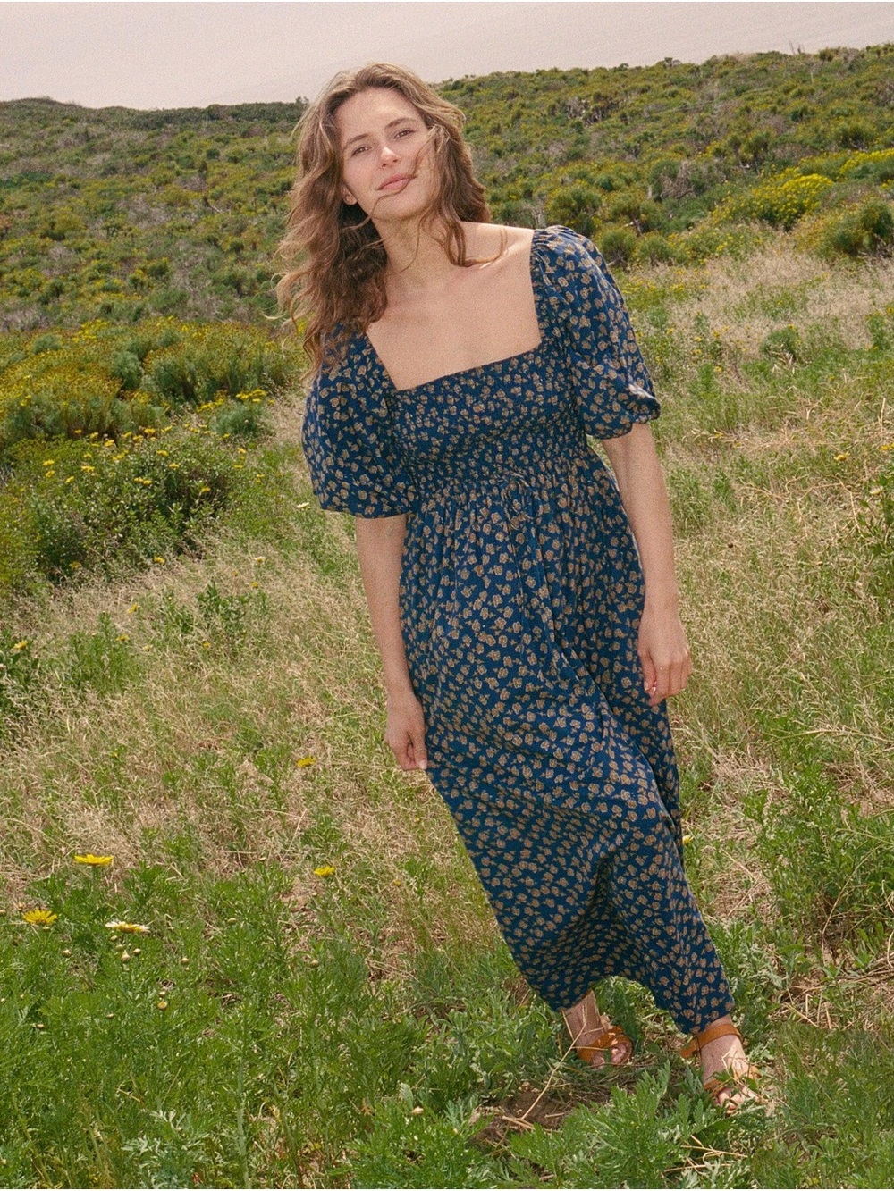Christy Dawn Navy Poppy Katrina Blue Floral Maxi Dress